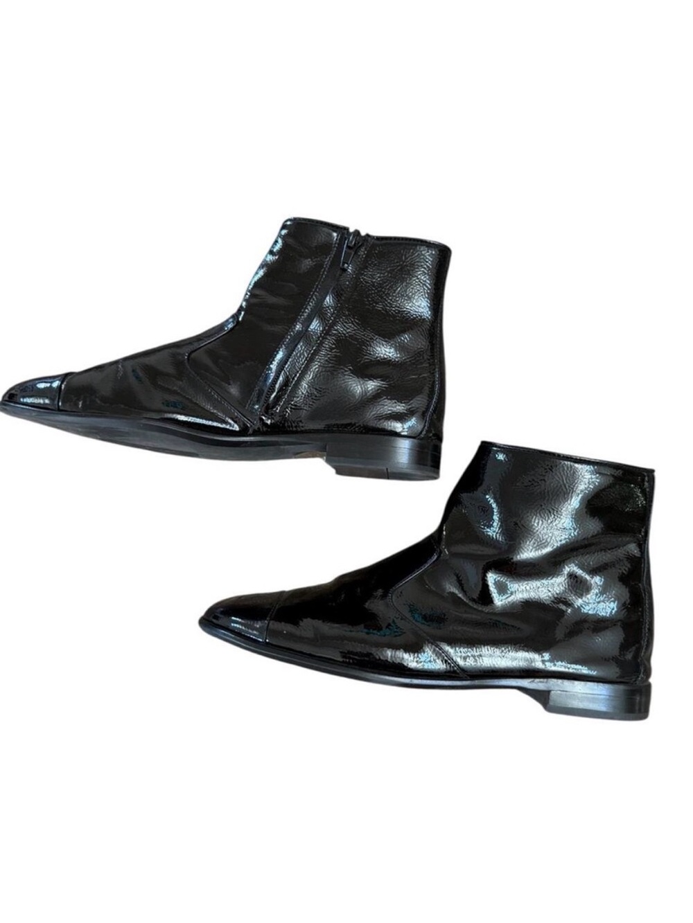 Jeffrey Campbell Black Patent Leather Ankle Boots 8.5 - Picture 4 of 6